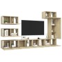 Set de muebles salón TV 8 pzas madera ingeniería roble Sonoma en Muebles TV | Comprar online en Foru.es