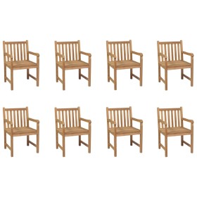 Sillas de jardín 8 unidades madera maciza de teca de vidaXL, Sillas de jardín - Ref: Foro24-3073003, Precio: 1,00 €, Descuent...