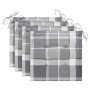 Sillas de jardín 4 uds madera maciza teca cojines cuadros gris de vidaXL, Sillas de jardín - Ref: Foro24-3073018, Precio: 618...