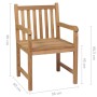 Sillas de jardín 4 uds madera maciza teca cojines cuadros gris de vidaXL, Sillas de jardín - Ref: Foro24-3073018, Precio: 618...