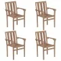 Sillas apilables de jardín 4 unidades madera maciza de teca de vidaXL, Sillas de jardín - Ref: Foro24-3073376, Precio: 475,68...
