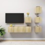 Juego de muebles de salón 6 piezas roble Sonoma en Muebles TV | Comprar online en Foru.es
