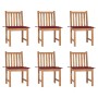 Sillas de jardín 6 unidades con cojines madera maciza de teca de vidaXL, Sillas de jardín - Ref: Foro24-3073124, Precio: 678,...