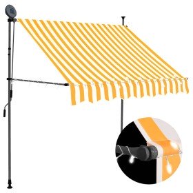 Toldo manual retráctil con LED blanco y naranja 100 cm en Toldos | Comprar online en Foru.es