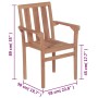 Sillas de jardín apilables 8 uds madera maciza teca con cojines de vidaXL, Sillas de jardín - Ref: Foro24-3073434, Precio: 1,...