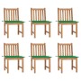 Sillas de jardín 6 unidades con cojines madera maciza de teca de vidaXL, Sillas de jardín - Ref: Foro24-3073120, Precio: 667,...