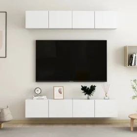 Muebles para TV 4 uds madera contrachapada blanco 80x30x30 cm de vidaXL, Muebles TV - Ref: Foro24-3074451, Precio: 204,04 €, ...