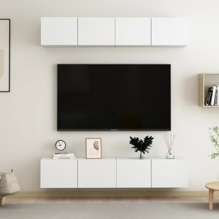 Muebles para TV 4 uds madera contrachapada blanco 80x30x30 cm de vidaXL, Muebles TV - Ref: Foro24-3074451, Precio: 185,00 €, ...