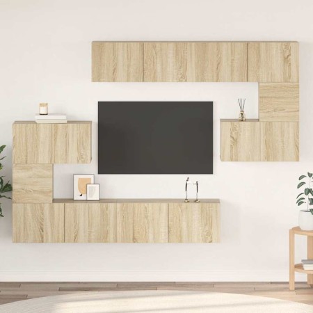 Set de muebles para TV 8 pzas madera contrachapada roble Sonoma en Muebles TV | Comprar online en Foru.es