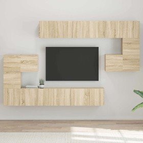 Set de muebles salón TV 10 pzas madera ingeniería roble Sonoma en Muebles TV | Comprar online en Foru.es