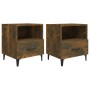 Mesita de noche 2 uds madera contrachapada color roble ahumado de vidaXL, Mesitas de noche - Ref: Foro24-817304, Precio: 69,6...