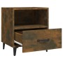Mesita de noche 2 uds madera contrachapada color roble ahumado de vidaXL, Mesitas de noche - Ref: Foro24-817304, Precio: 69,6...