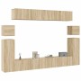 Set de muebles para TV 8 pzas madera contrachapada roble Sonoma en Muebles TV | Comprar online en Foru.es