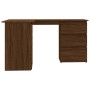 Escritorio de esquina contrachapada roble marrón 145x100x76 cm de vidaXL, Escritorios - Ref: Foro24-815443, Precio: 144,47 €,...