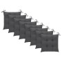 Sillas de jardín 8 uds teca maciza con cojines gris antracita de vidaXL, Sillas de jardín - Ref: Foro24-3072932, Precio: 499,...