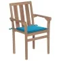 Stackable garden chairs 6 pcs solid teak wood with cushions by vidaXL, Garden chairs - Ref: Foro24-3073410, Price: 736,09 €, ...