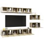 Set de muebles salón TV 8 pzas madera ingeniería roble Sonoma en Muebles TV | Comprar online en Foru.es