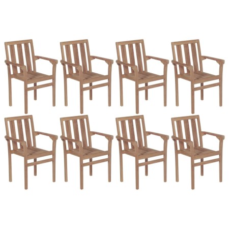 Sillas apilables de jardín 8 unidades madera maciza de teca de vidaXL, Sillas de jardín - Ref: Foro24-3073378, Precio: 1,00 €...