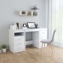 Escritorio de madera de ingeniería blanco brillo 140x50x76 cm de vidaXL, Escritorios - Ref: Foro24-3054786, Precio: 187,82 €,...