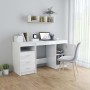 Escritorio de madera de ingeniería blanco brillo 140x50x76 cm de vidaXL, Escritorios - Ref: Foro24-3054786, Precio: 187,82 €,...
