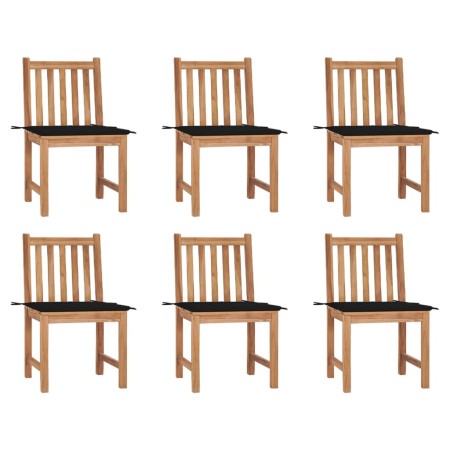 Sillas de jardín 6 unidades con cojines madera maciza de teca de vidaXL, Sillas de jardín - Ref: Foro24-3073122, Precio: 679,...