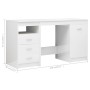 Escritorio de madera de ingeniería blanco brillo 140x50x76 cm de vidaXL, Escritorios - Ref: Foro24-3054786, Precio: 187,82 €,...