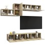 Set de muebles salón TV 7 pzas madera ingeniería roble Sonoma en Muebles TV | Comprar online en Foru.es