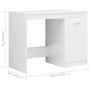Escritorio de madera de ingeniería blanco brillo 140x50x76 cm de vidaXL, Escritorios - Ref: Foro24-3054786, Precio: 187,82 €,...