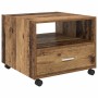 Mesa de Café con cajón Madera envejecida 55 x 55 x 45cm en Mesas de centro | Comprar online en Foru.es