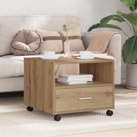 Mesa de Café con cajón Roble artesanal 55 x 55 x 45cm en Mesas de centro | Comprar online en Foru.es