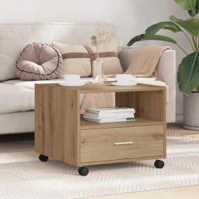 Mesa de Café con cajón Roble artesanal 55 x 55 x 45cm en Mesas de centro | Comprar online en Foru.es