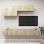 Set de muebles salón TV 6 pzas madera ingeniería roble Sonoma en Muebles TV | Comprar online en Foru.es