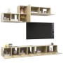 Set de muebles salón TV 6 pzas madera ingeniería roble Sonoma en Muebles TV | Comprar online en Foru.es