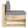 Sectional central sofa with gray impregnated wood cushions by vidaXL, Modular outdoor sofas - Ref: Foro24-3074508, Price: 100...