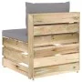 Ecksofa mit grau imprägnierten Holzkissen von vidaXL, Modulare Sofas für den Außenbereich - Ref: Foro24-3074508, Preis: 100,2...
