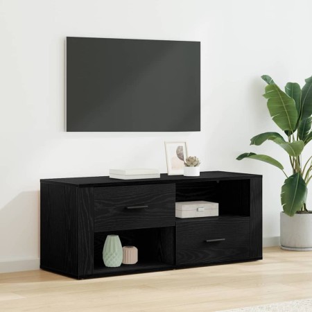 Gabinete de TV con cajón Roble Negro 100 x 35 x 40 cm en Muebles TV | Comprar online en Foru.es