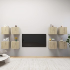 Muebles de pared para TV 8 uds color roble Sonoma 30,5x30x30cm en Muebles TV | Comprar online en Foru.es