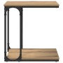 Mesa lateral con estante Roble artesanal 50 x 35 x 52 cm en Mesas auxiliares | Comprar online en Foru.es