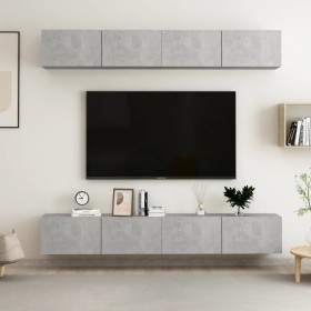 Juego de muebles de salón 4 piezas gris hormigón 100x30x30 cm en Muebles TV | Comprar online en Foru.es