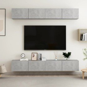 Juego de muebles de salón 4 piezas gris hormigón 100x30x30 cm en Muebles TV | Comprar online en Foru.es