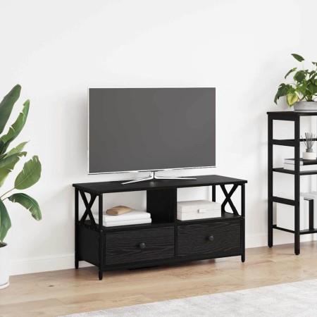 Gabinete de TV con cajón Roble Negro 90 x 33 x 45 cm en Muebles TV | Comprar online en Foru.es
