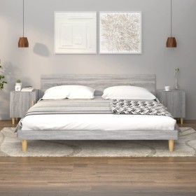 Mesitas de noche 2 uds madera contrachapada gris Sonoma de vidaXL, Mesitas de noche - Ref: Foro24-817312, Precio: 53,40 €, De...