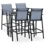 Mesa alta y taburetes de bar de jardín 5 piezas negro y gris de vidaXL, Conjuntos de jardín - Ref: Foro24-3073577, Precio: 42...