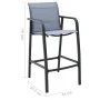 Mesa alta y taburetes de bar de jardín 5 piezas negro y gris de vidaXL, Conjuntos de jardín - Ref: Foro24-3073577, Precio: 42...