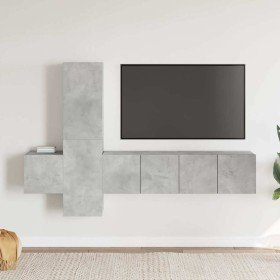 Set de muebles de salón 5 pzas madera ingeniería gris hormigón en Muebles TV | Comprar online en Foru.es