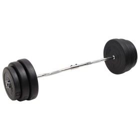 Mancuerna curl con discos 90 kg de vidaXL, Peso libre - Ref: Foro24-3145023, Precio: 225,39 €, Descuento: %