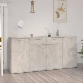 Aparador de madera de ingeniería gris 160x36x75 cm de vidaXL, Aparadores - Ref: Foro24-3074931, Precio: 179,44 €, Descuento: %