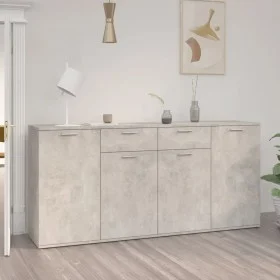 Engineered wood sideboard in gray 160x36x75 cm by vidaXL, Sideboards - Ref: Foro24-3074931, Price: 174,24 €, Discount: %