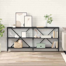 Mesa Consola Roble Negro 160 x 30 x 75 cm Madera de ingeniería en Mesas auxiliares | Comprar online en Foru.es