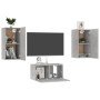 Set de muebles de salón 3 pzas madera ingeniería gris hormigón en Muebles TV | Comprar online en Foru.es